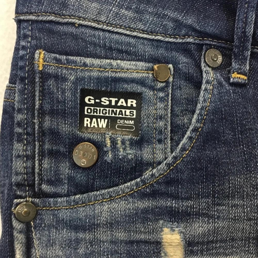 G-Star Raw 3301 Denim Arc Shorts Distressed Faded - Picture 5 of 15